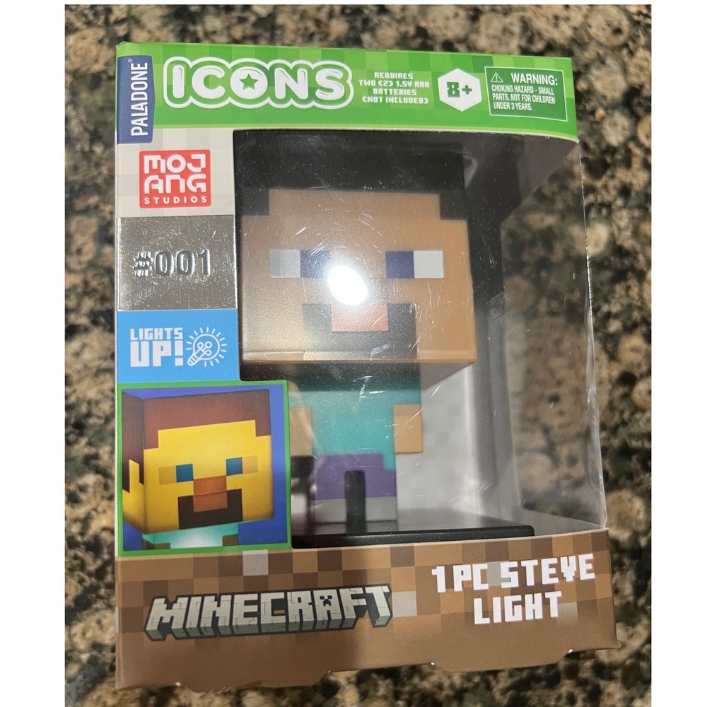 Paladone Minecraft Icons Steve Light Series 1 #001 LED Figure Mojang Studios
